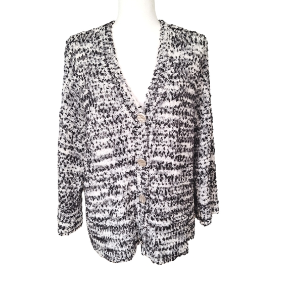 Marc New York Andrew Marc Fuzzy Knit Boho Dolman Sleeve Cardigan Sweater szL - Picture 1 of 11